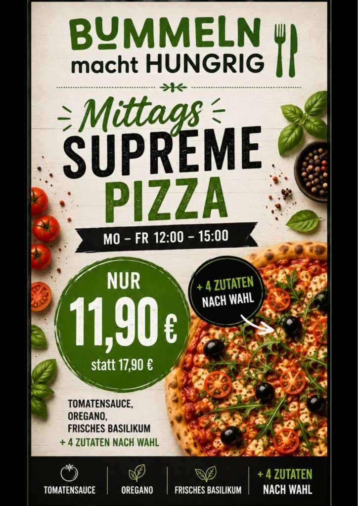 Mittagskarte zum Antippen - Bummelhof, Wien